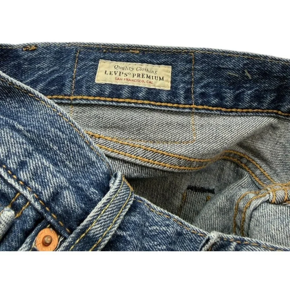 Levis Mens Premium 501 93’ Jeans Straight Cotton Capital E Button Fly Size 30x32